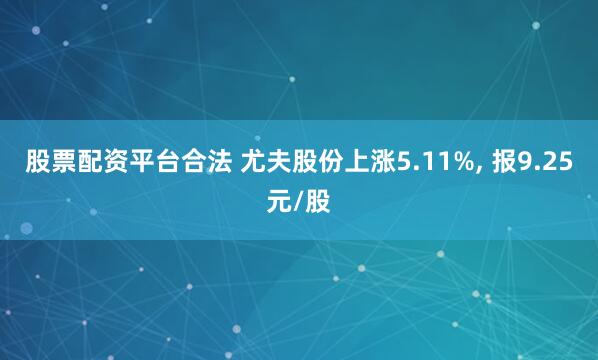 股票配资平台合法 尤夫股份上涨5.11%, 报9.25元/股