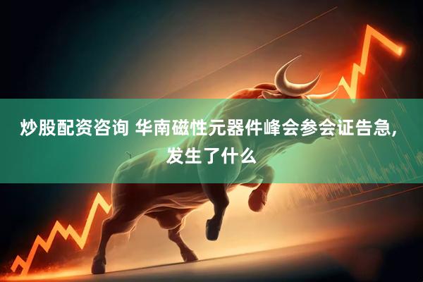 炒股配资咨询 华南磁性元器件峰会参会证告急, 发生了什么